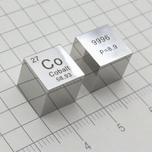 Free shipping 6-sided Mirror Polished Double-sided Engraved Metal 10mm Cobalt Co Cube Co≥99.96
