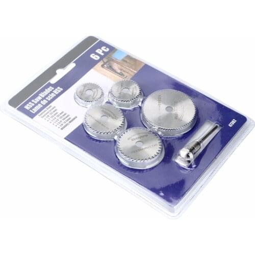 Hot 6pcs HSS Mini Circular Saw Blades Disc Wheel Cutting Blades For Wood Aluminum Cutting Drills Rotary Tools and Mandrel
