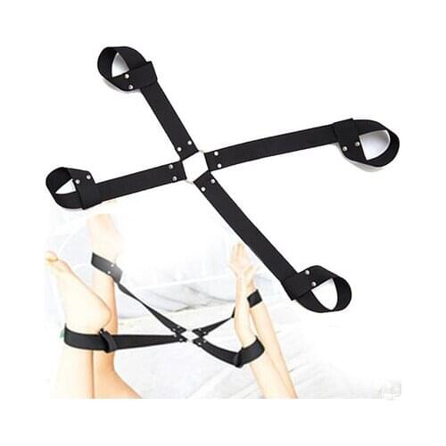Candiway Black Anti-Back Adjustable Wrist Ankle Cuffs Restraints Bedroom Adults Erotic Bondage SM Set Love Toy Couple Sexy Game