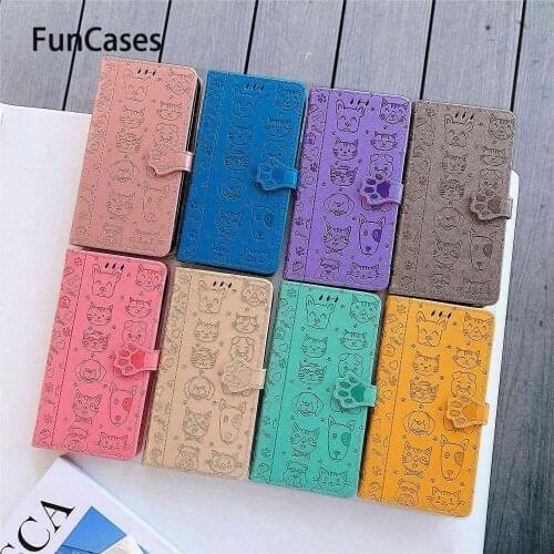 Cat Footprints PU Leather Wallet Case For telefoon Samsung S10 Lite Smart Phone Covers sFor Samsung Galaxy armor A91 Portable