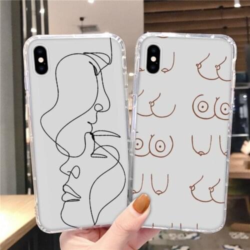 Funny art minimalist pattern Phone Case Transparent for Huawei honor Enjoy Y V 9 7 8 10 20 30 40 SE S E C lite pro plus 2019