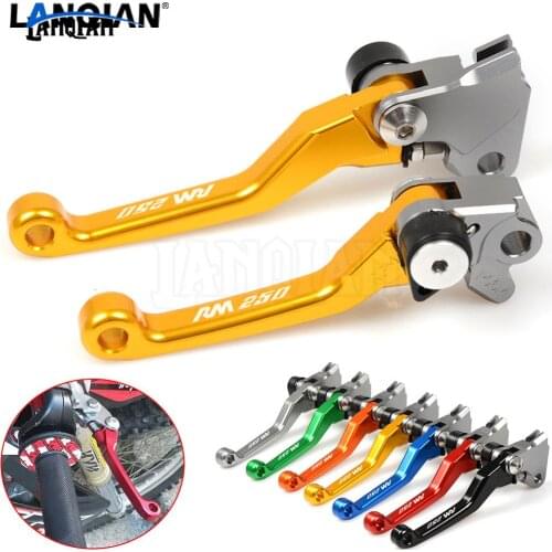 CNC Laser Printing Motorcycle Dirt bike Pivot Brake Clutch Levers For SUZUKI RM250 2004-2008 With RM 250 LOGO Accessories