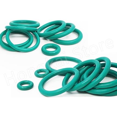 CS 3.5mm Green FKM O-Ring OD 10-70mm Fluorine Rubber Seal Washer ID 3-63mm Good Oil Resistance 2/5/10/20pcs