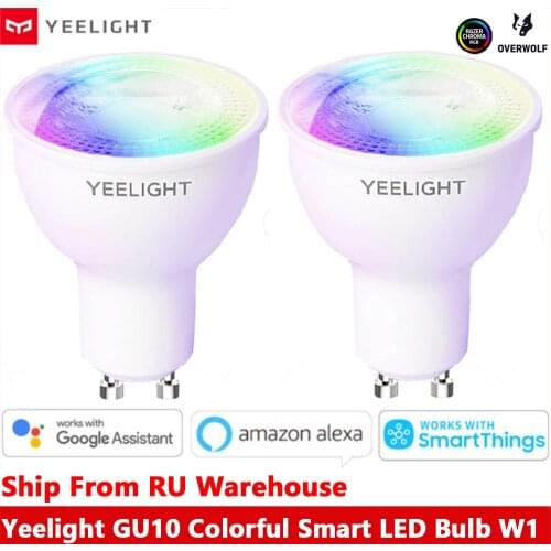 Yeelight GU10 Colorful Smart LED Bulb W1 Voice Control Game Music Sync 16 Million Color Work Yeelight App Google Assistant Alexa