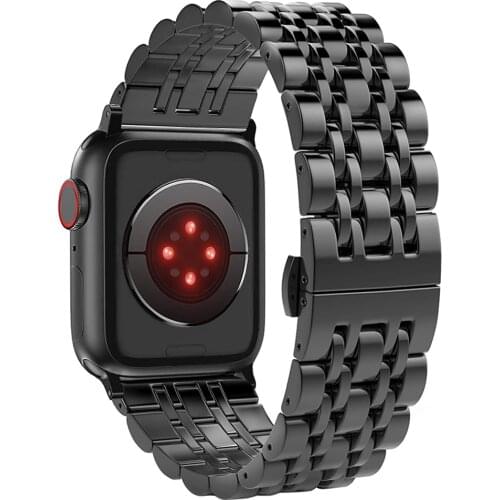 For Apple Watch SE Band Series 6 5 4 40mm 44mm Business Stainless Steel Replacement Link Bracelet for iWatch 3 38mm 42mm Strap