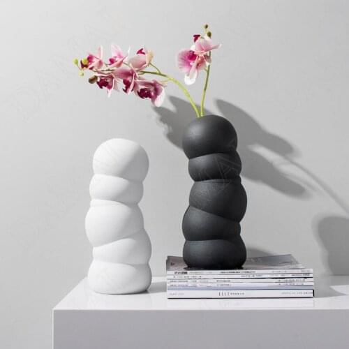 European Ceramic Vase Art Abstract Living Room Dining Table Flower Vases Simplicity Hotel Desktop Modern Dried Flowers Organizer