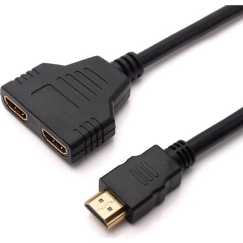 HDMI Splitter Cable 1 Male To Dual HDMI 2 Female Y Splitter Adapter Cable