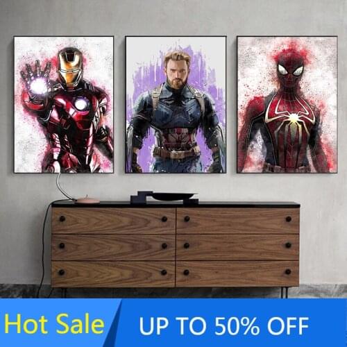 Marvel Superhero Avengers Canvas Painting Wall Art Poster and Print Spiderman Iron Man Captain America Picture Home Decoration