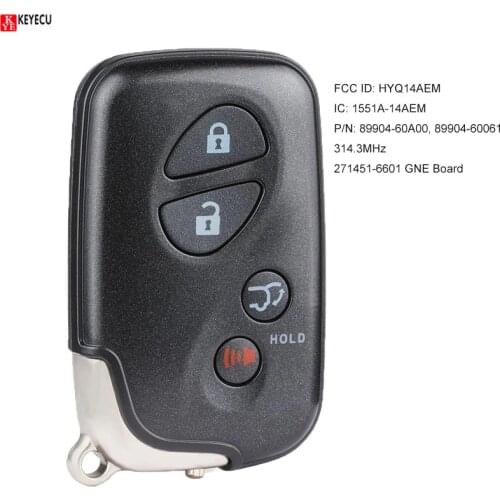 KEYECU 271451-6601 Smart Remote Key Fob for Lexus LX570 2008 2009 2010 2011 2012 2013 2014 2015 2016 FCCID: HYQ14AEM
