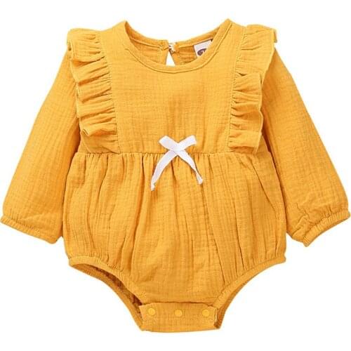 Baby Girls Romper Newborn Muslin Cotton Jumpsuit Long Sleeve Sembroidery Fashion Infant Autumn Clothes