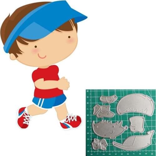 Summer Boy Metal Cutting Dies Stitched DIY Scrapbooking Stamps Craft Embossing Die Cut Making Stencil