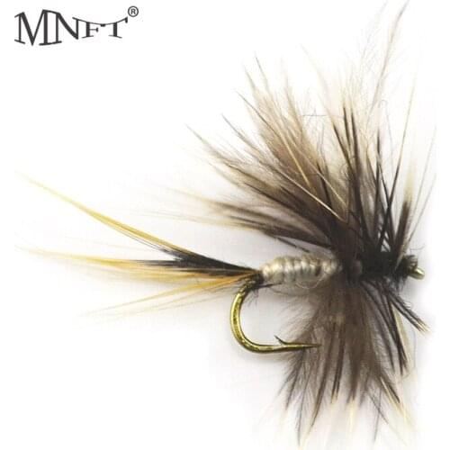 MNFT 10PCSGrey Mosquito Fly May Trout Flies Fly Fishing Lures Bugs Lures Wholesale 14# 12