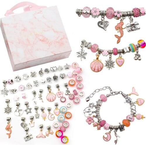 DIY Charm Bracelet Making Kit Jewelry Charms for Girls Teens DIY Craft Age 5,6,7,8,9,10 and Above New Year Present