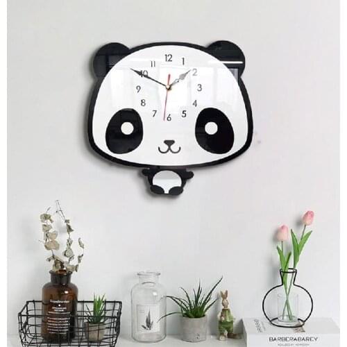 New Product Creative Home Swing Decoration Wall Clock European Simple Black And White Creative Animal Clock Cartoon