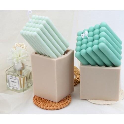 New Square Cylindrical Candle Mold 3D Rectangular Finger Candle Mold DIY Candle Making Supplies Silicone Candle Mold Resin Mold
