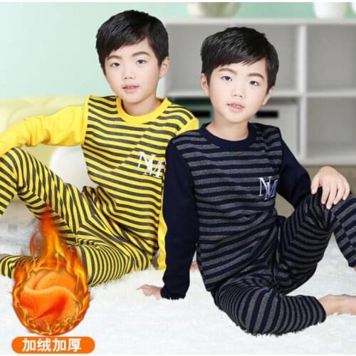 New Winter Kids Clothes Boys Home Wear 3 4 5 6 7 8 9 10 11 12 14 Years Boys Clothing Set Striped Suit Boys Sweatshirts And Pants