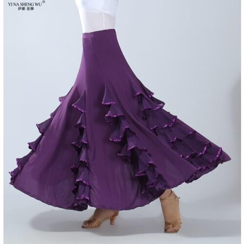 New Lady Ballroom Dance Skirts Female Waltz Modern Dancing Skirts Tango Performance Costume National Standard Dance Skirts