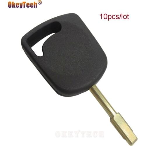 OkeyTech 10pcs/lot Car Key Shell Fob For Ford Focus Mondeo KA Jaguar XJ8 Transit Connect Transponder Uncut Blank Blade No Chip