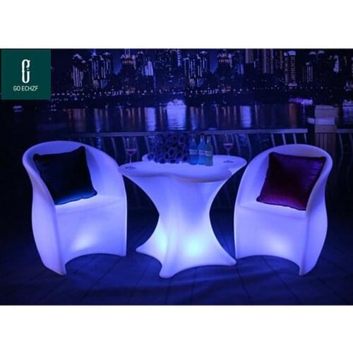 New Rechargeable LED Luminous cocktail table waterproof glowing led bar table lighted up coffee table bar kTV disco party supply