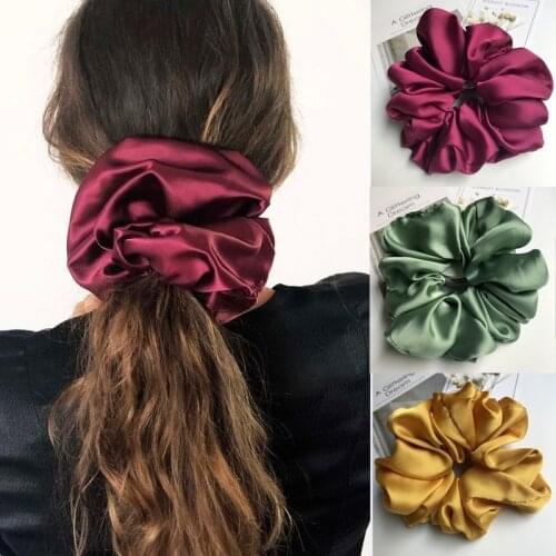 Oversized Scrunchies Big Rubber Hair Ties Elastic Hair Bands Girs Ponytail Holder Smooth Satin Scrunchie Women Hair Accessories