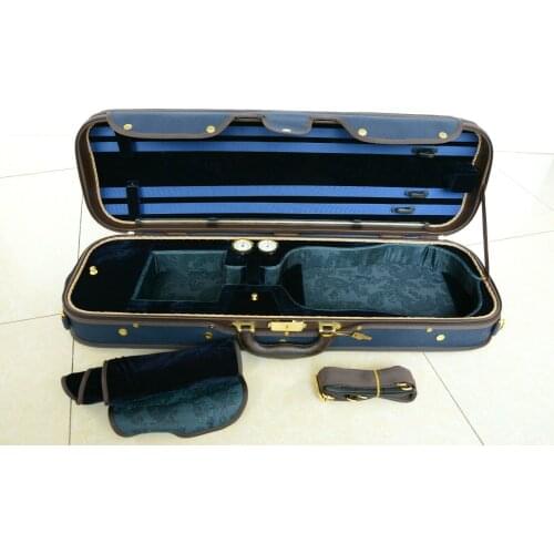 Luxury&Royal Wooden Violin Case Sturdy&Durable 3.2kg Blue Color Free Shipping