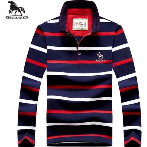 Polo shirt men spring autumn new high quality mens long sleeve stitching stripes embroidery youth Business casual polo shirt 851