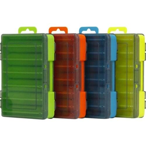 Fishing Box 12 Compartments Fishing Accessories Lure Hook Boxes Storage Double Sided High Strength Fishing Tackle Box 14*10*3cm