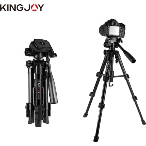KINGJOY Officia VT-850 Light Video Tripod Kits Camera Tripod Stand Profesional Alloy With Rocker Arm Flexible Portable Holder