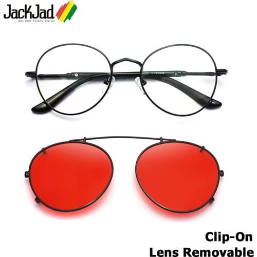 JackJad Fashion SteamPunk Style Clip On Round Gradient Sunglasses Vintage Lens Removable Brand Design Sun Glasses Oculos De Sol