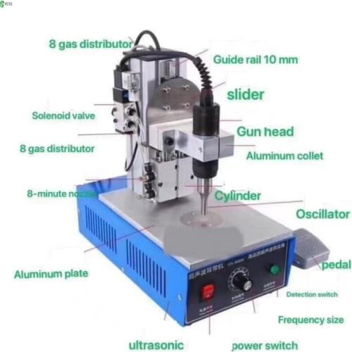 1200W Ultrasonic Spot Welding Machine Edge Banding Equipment Machine Mask Ear Strap Spot Welding Tools Mask Ear Strap Device