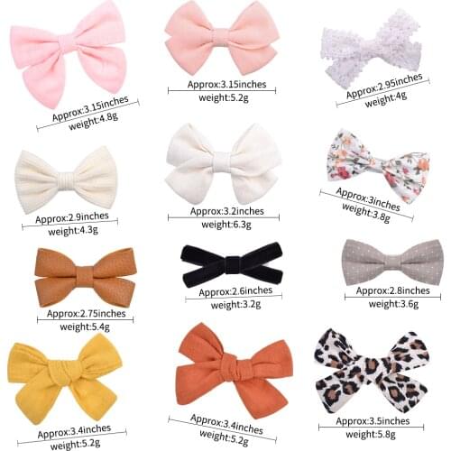4 Pcs/set Cotton Linen Leopard Printed Bowknot Hair Clips For Cute Girls Barrettes Safty Hairpins Headwear Kids Hair Accessories