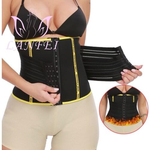 LANFEI Women Hot Power Sauna Slimming Belt Body Shaper Waist Trainer Trimmer Corset Sport Gym Sweating Shapewear for Fat Burning