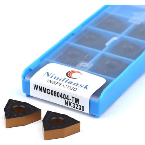 10pcs WNMG080404-TM NK3230 WNMG080408-TM NK3230 External turning inserts for CNC lathe Carbide two-color coating processing tool