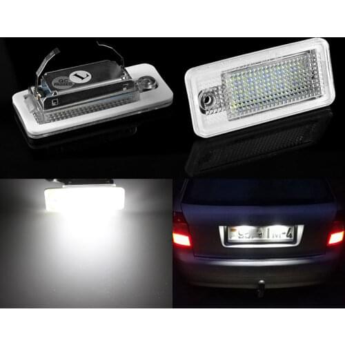 2Pcs Error Free LED License Number Plate Light Lamps canbus For Audi A6 4F RS6 C6 A4 B6 B7 S4 RS4 A3 8P Q7 4L A5 8F A8 4H S8 D4
