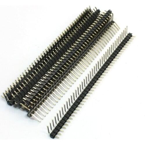 200pcs 1x 40 Pin 2.54 mm Right Angle Single Row Pin Header Male 90 degrees Needle Connector