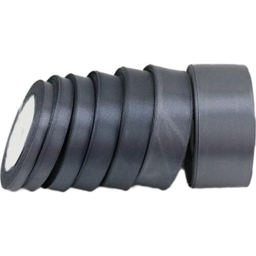 25 yards/roll) Deep Grey Satin Ribbon Wholesale Gift Wrapping Christmas ribbons