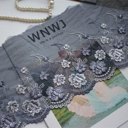 3Y/Lot Diy Craft Mesh Embroidery Lace Trim i, Embroidered Tulle Lace Trim Sewing Fabric Clothing Accessories