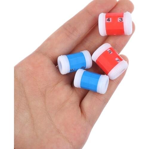 4PCS/Lot 2 Large Red +2 Small Blue Plastic Knit Knitting Needles Row Counter (Large 2.2 * 1.5cm+Small 2.2 * 1.2cm)