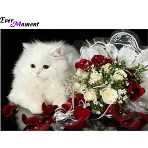 Diamond mosaic Diy Diamond embroidery 3d Square picture of rhinestones Paste the full Diamond Painting 50*40 Rose and cat ASF110