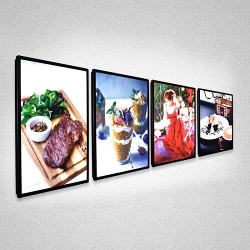 Aluminum large led menu led logo menu black frame light box