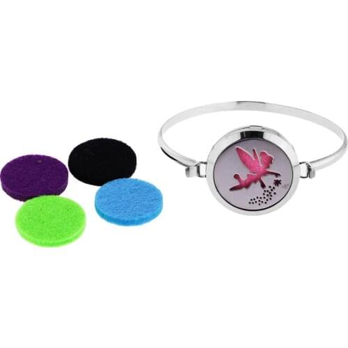 Angel Diffuser Locket Pendant Aromatherapy Essential Oil Perfume Bracelet