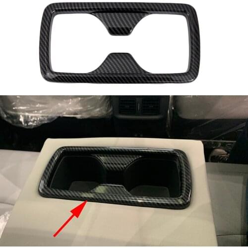 Car Water Cup Holder Cover Trim Protector Accessories Fit For Toyota RAV4 2019 2020 Carbon Fiber Decorative Molding