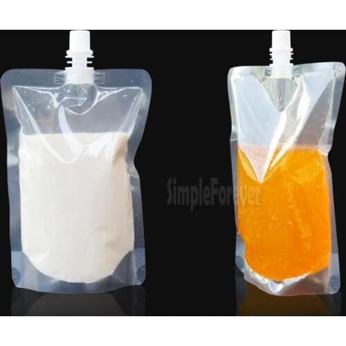 DHL Free 500pcs/lot 250-500ml, Stand-up Plastic Drink Packaging Bag Spout Pouch for Beverage Liquid Juice Milk Coffee