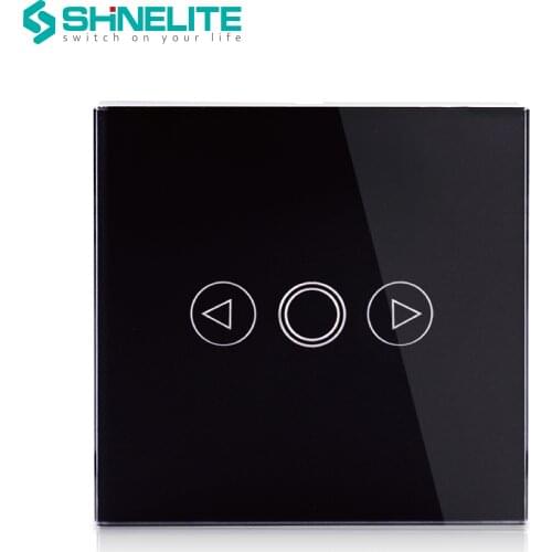 Free shipping, Shinelite, Touch Switch, UK Standard, Dimmer Switch,Black Crystal Glass Panel, Wall Light Touch Dimmer Switch