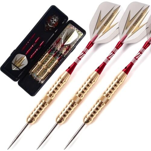 CUESOUL Archer 19 Grams Steel Tip Embossed Brass Barrels Darts Set with Dart Case