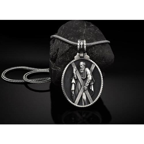 European and American style retro Christian St. Andrew pendant necklace Catholic accessories religious necklace