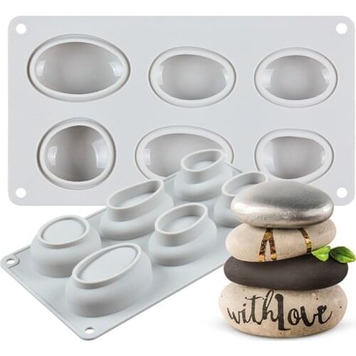 Soap Molds Cobblestone Silicone Cake Mold Stone Muffin Pastry Pan Chocolate Decoration Mould Dessert Making Tool 3D Shaped