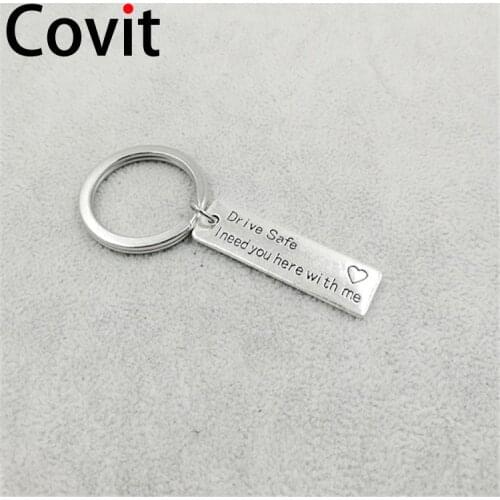 Hot sale keychain drive safe i need you here with me safe driving car pendant DIY key ring