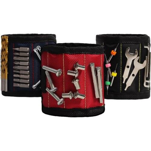 Repair Tool Polyester Magnetic Wristband Portable Tool Bag Electrician Wrist Tool Belt for Screw Nails Drill Bit Holder Holding