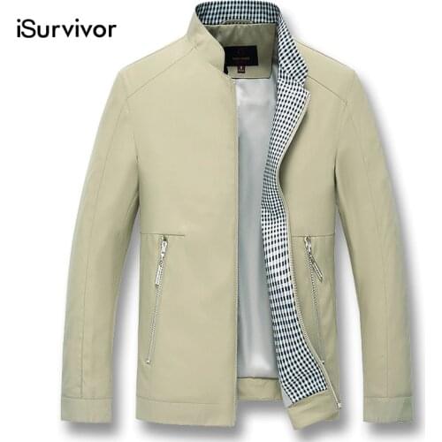 ISurvivor 2021 Men Smart Casual Businessmen Jackets Coats Jaqueta Masculina Male Casual Fashion Slim Fitted Zipper Jacket Hombre